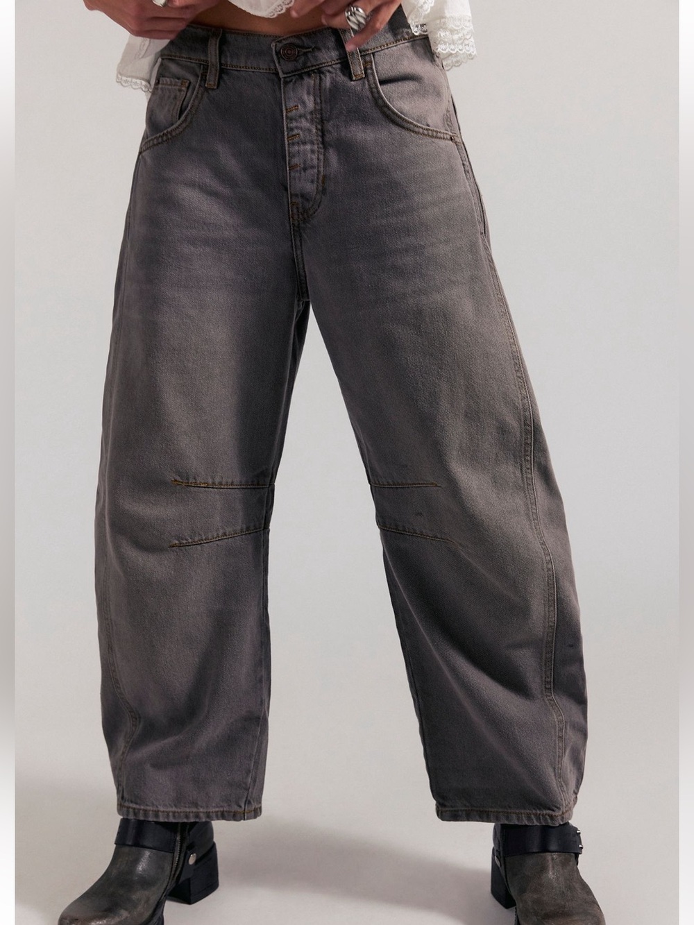 Free People Good Luck Barrels - archive grey